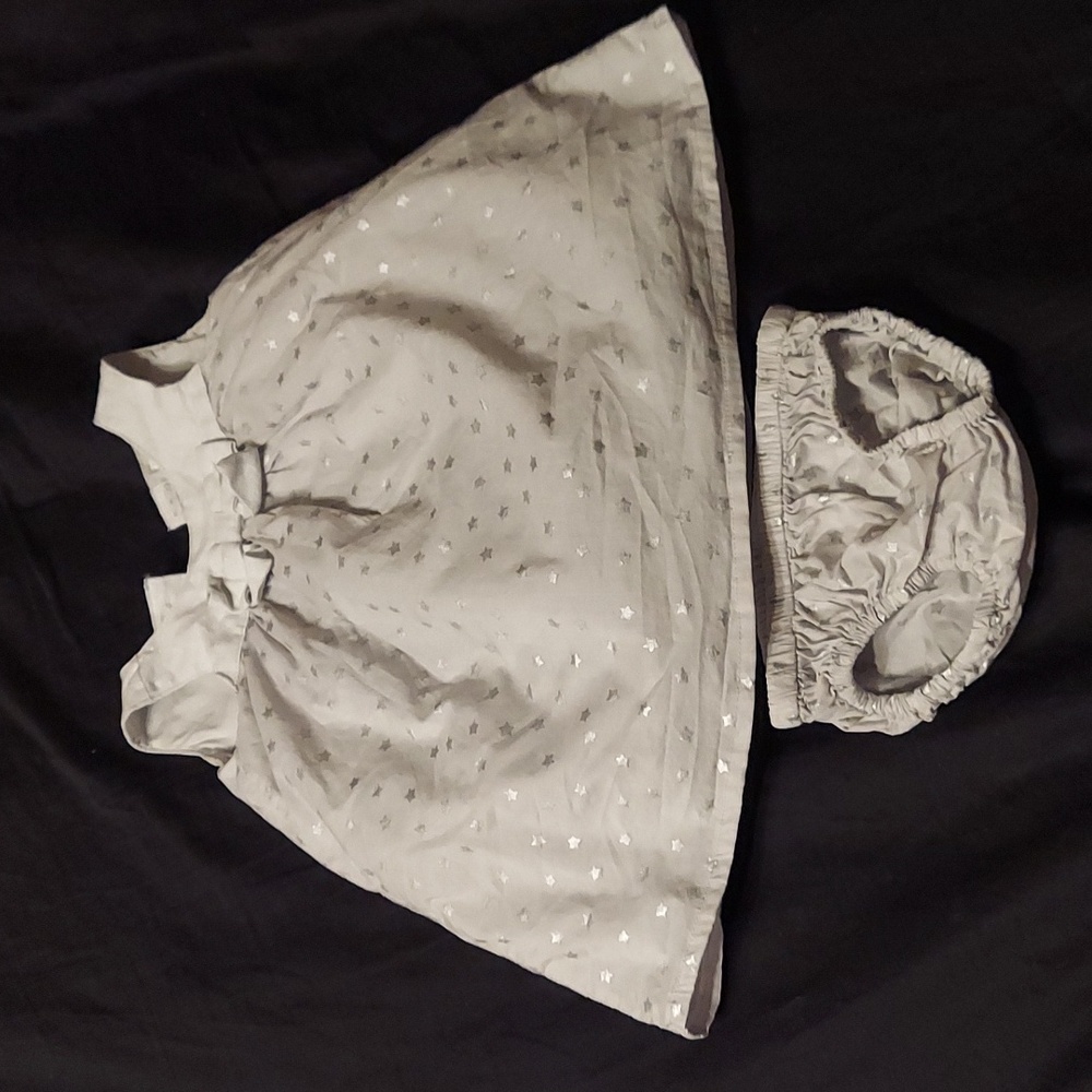 0 to 3 M Grey Silver Star Dress with Tulle Skirt Gymboree Brand